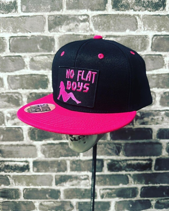 NO FLAT BOYS- HOT PINK BILL - PATCH - SNAP BACK