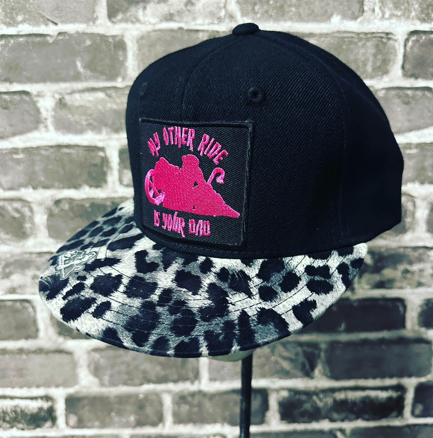 MY OTHER RIDE IS YOUR DAD - CHEETAH PRINT BILL - PATCH - SNAP BACK