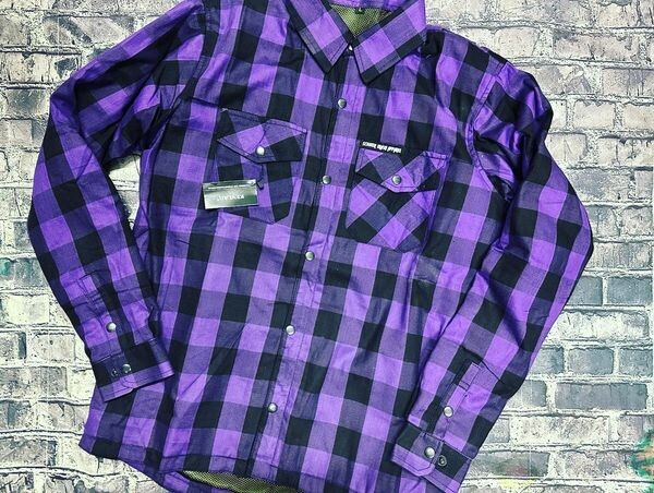 RIDING JACKET WITH PADS - PURPLE FLANNEL