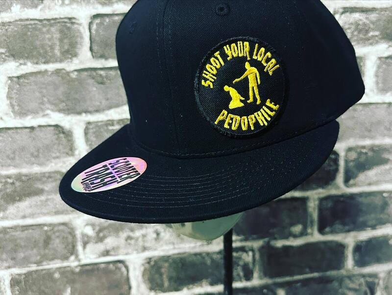 SHOOT YOUR LOCAL PEDO- GOLD/YELLOW- BLACK - PATCH - SNAP BACK