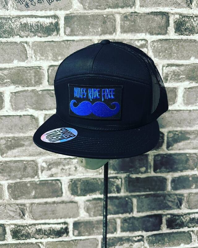 MILFS RIDE FREE -BLUE - PATCH - SOLID BLACK- SNAP BACK