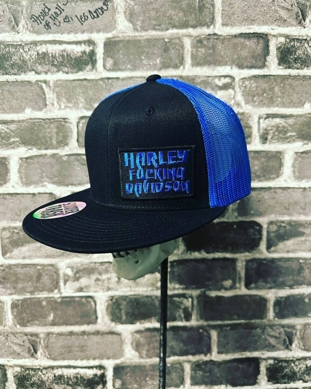 HARLEY FUCKING DAVIDSON- BLUE MESH - PATCH - SNAP BACK