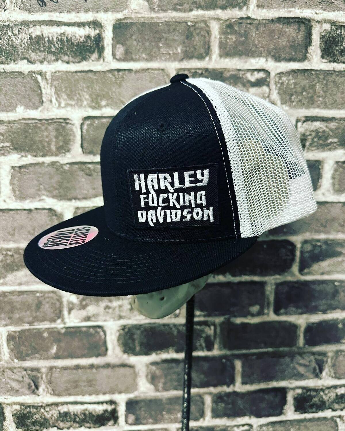 HARLEY FUCKING DAVIDSON- WHITE MESH - PATCH - SNAP BACK