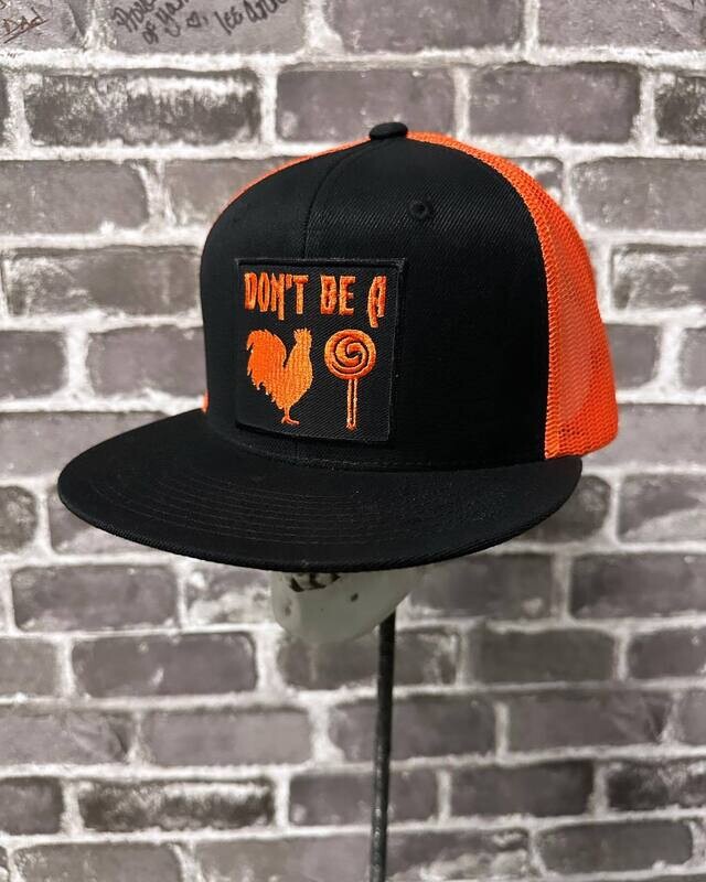 DON&#39;T BE A COCK SUCKER- ORANGE MESH - PATCH - SNAP BACK