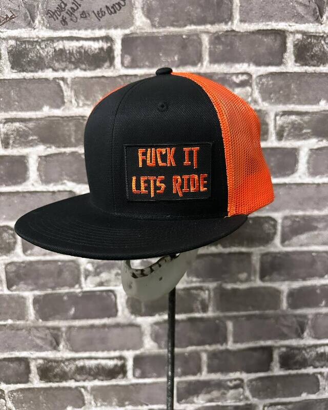 FUCK IT LETS RIDE- ORANGE MESH - PATCH - SNAP BACK