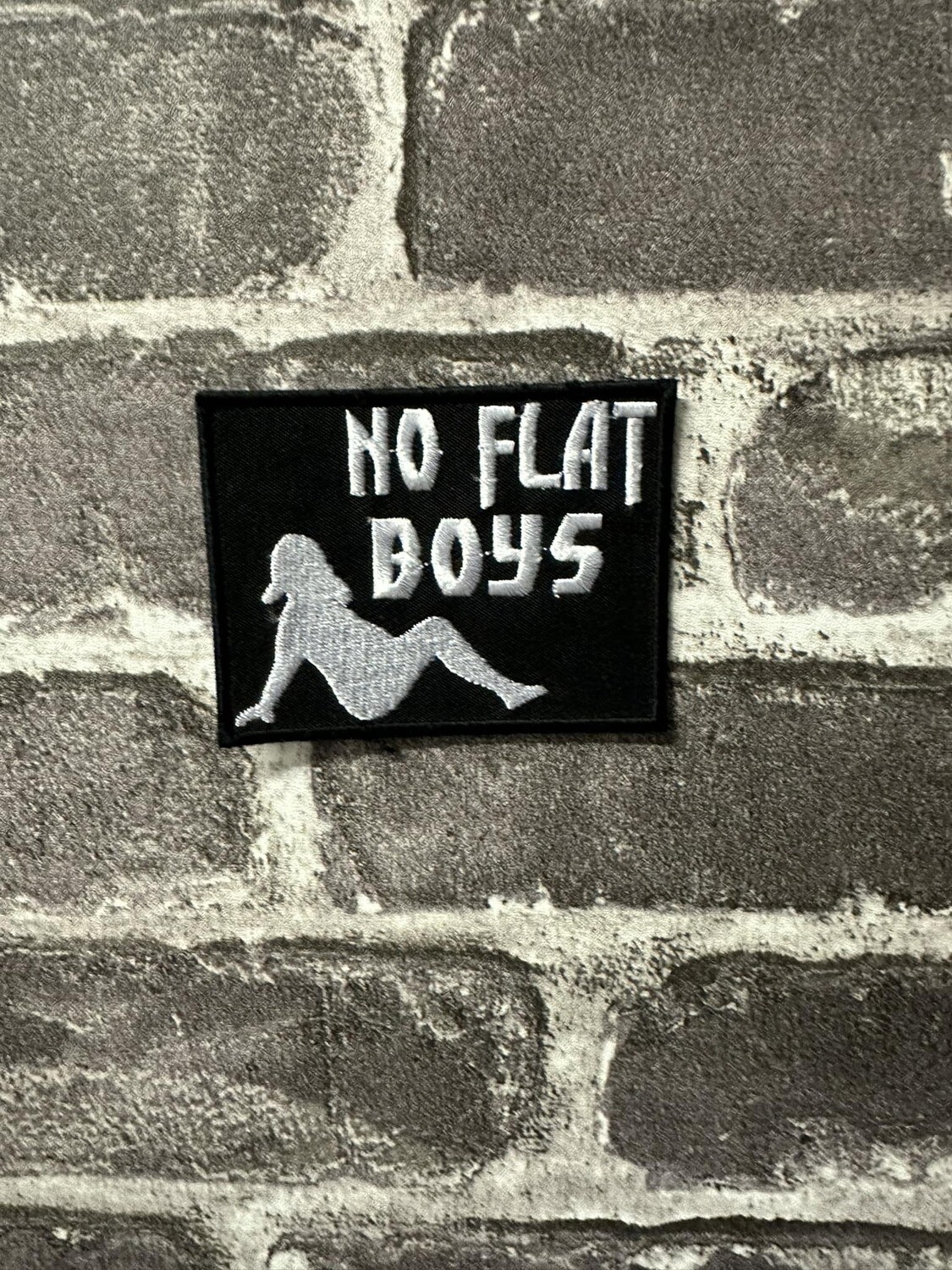 NO FLAT BOYS- WHITE- PATCH