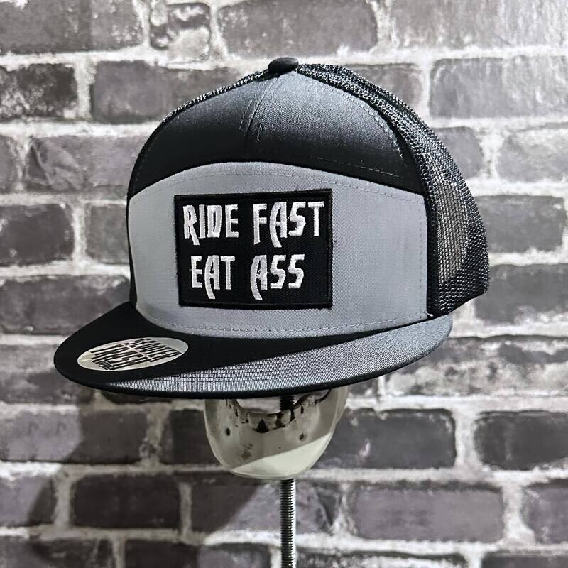 RIDE FAST EAT ASS-GRAY AND BLACK - PATCH - SNAP BACK