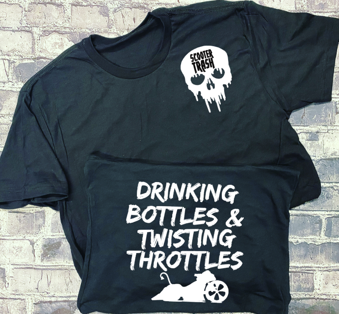 DRINKING BOTTLES AND TWISTING THROTTLES - KIDS SHIRT