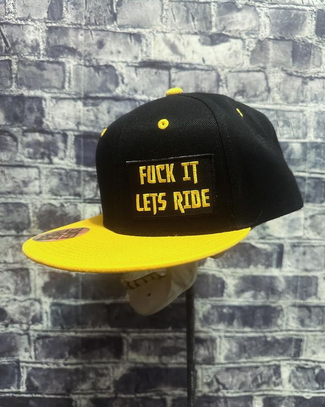 FUCK IT LETS RIDE - YELLOW/GOLD BILL- PATCH  - SNAP BACK