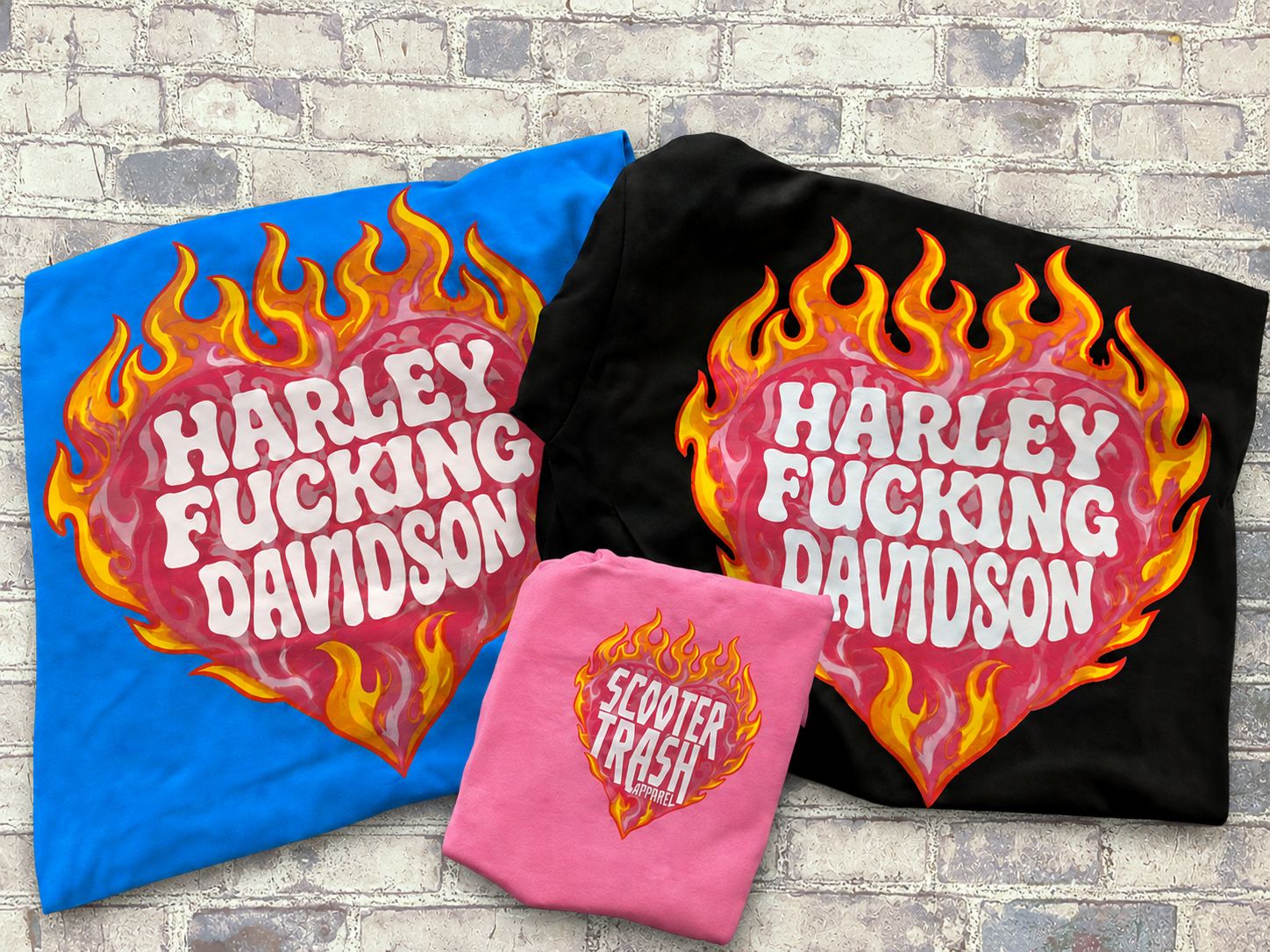 HARLEY FUCKING DAVIDSON HEART FLAME