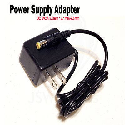 Adaptador de corriente CC de 5V 2A 10W, con enchufe americano y conector de 5.5mm x 2.1mm-2.5mm