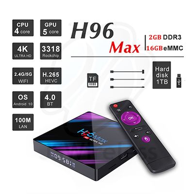 H96 Max 4K Smart TV Box 2GB/16GB DualBand WiFi Quad-Core 64bit