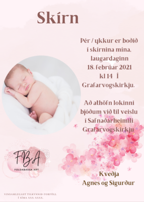 Boðskort  | Prentað öðru megin