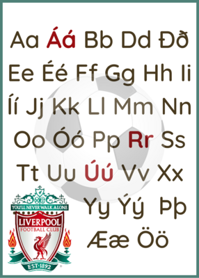 Íslenska stafrófið | Liverpool plakat