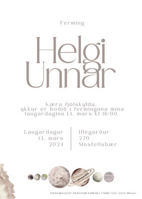Boðskort | Prentað öðru megin