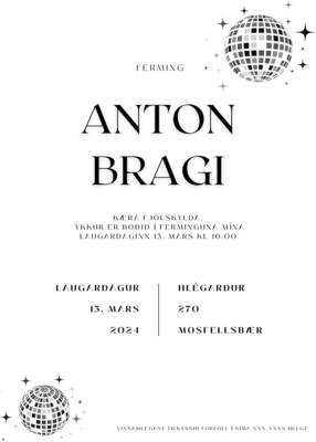 Boðskort | Prentað öðru megin