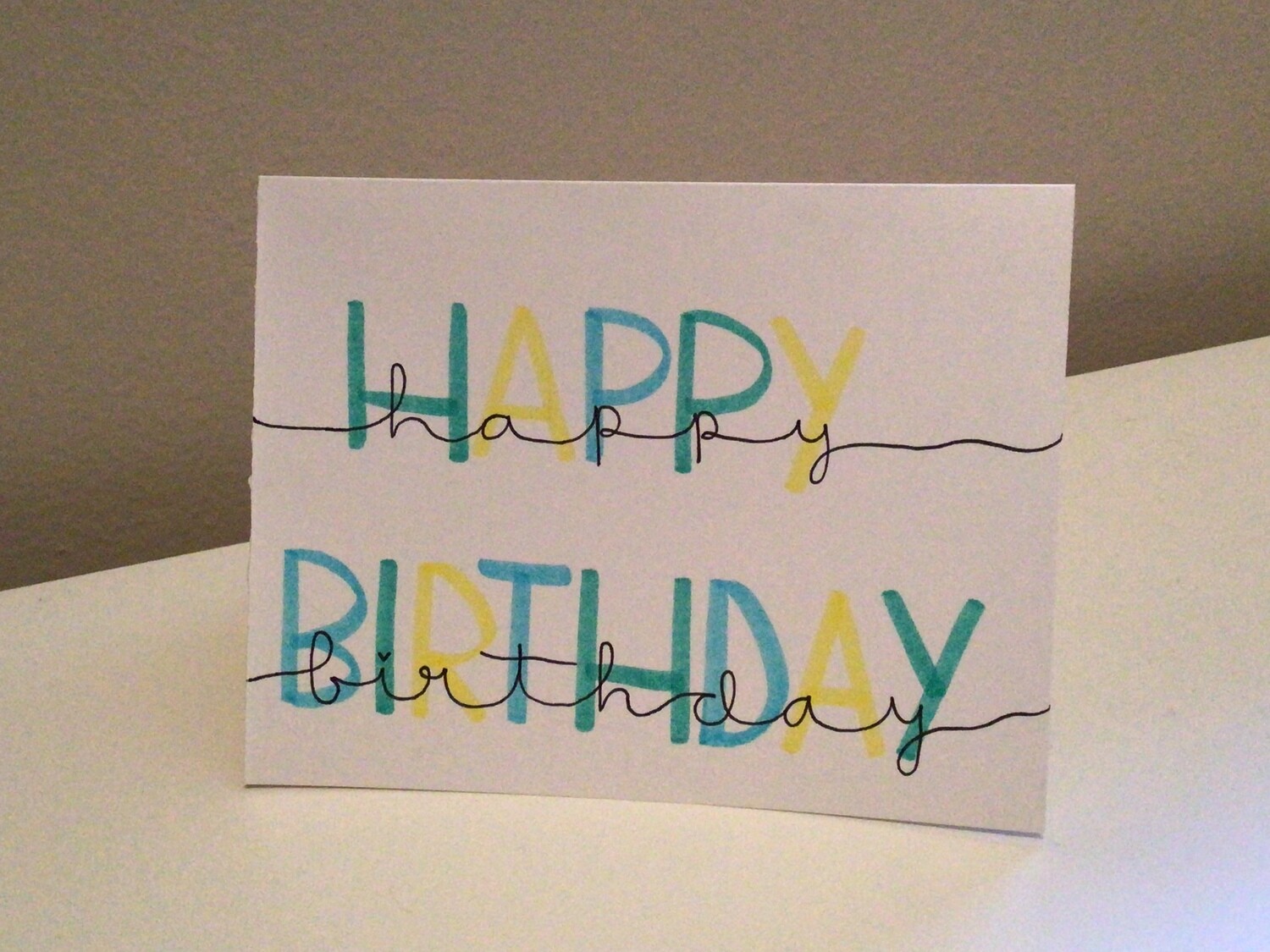 Calligraphy “Happy Birthday”Card