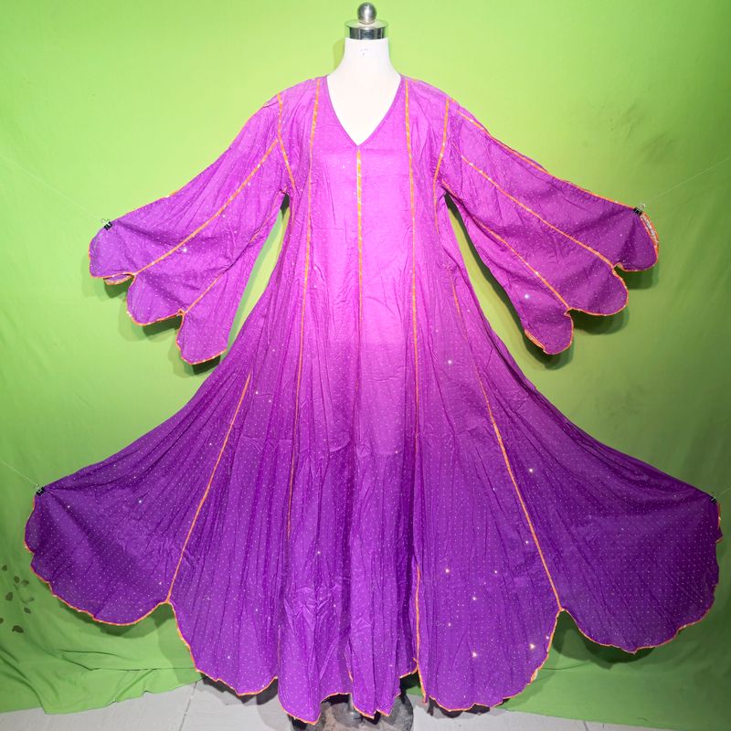 L-XL Crystal Meher Dress 100% Cotton 57&quot; Inches Long Jalabiya