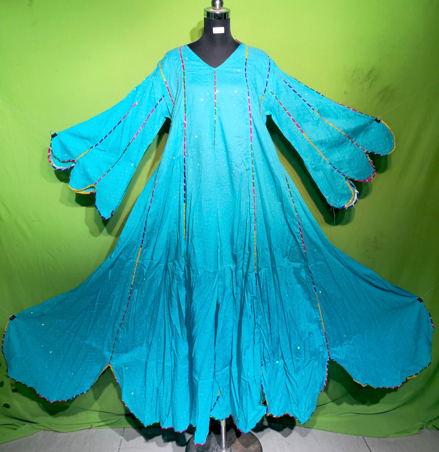 L-XL Crystal Meher Dress 100% Cotton 57&quot; Inches Long Jalabiya