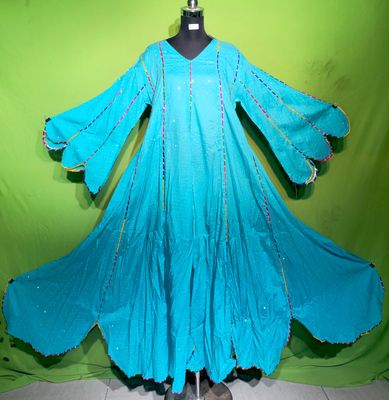 L-XL Crystal Meher Dress 100% Cotton 57&quot; Inches Long Jalabiya