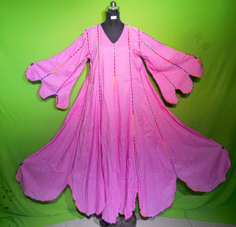 L-XL Crystal Meher Dress 100% Cotton 57&quot; Inches Long Jalabiya