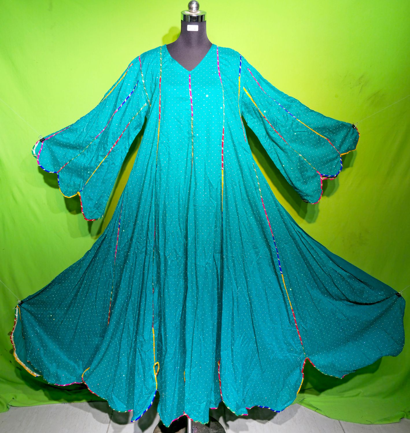 L-XL Crystal Meher Dress 100% Cotton 57&quot; Inches Long Jalabiya