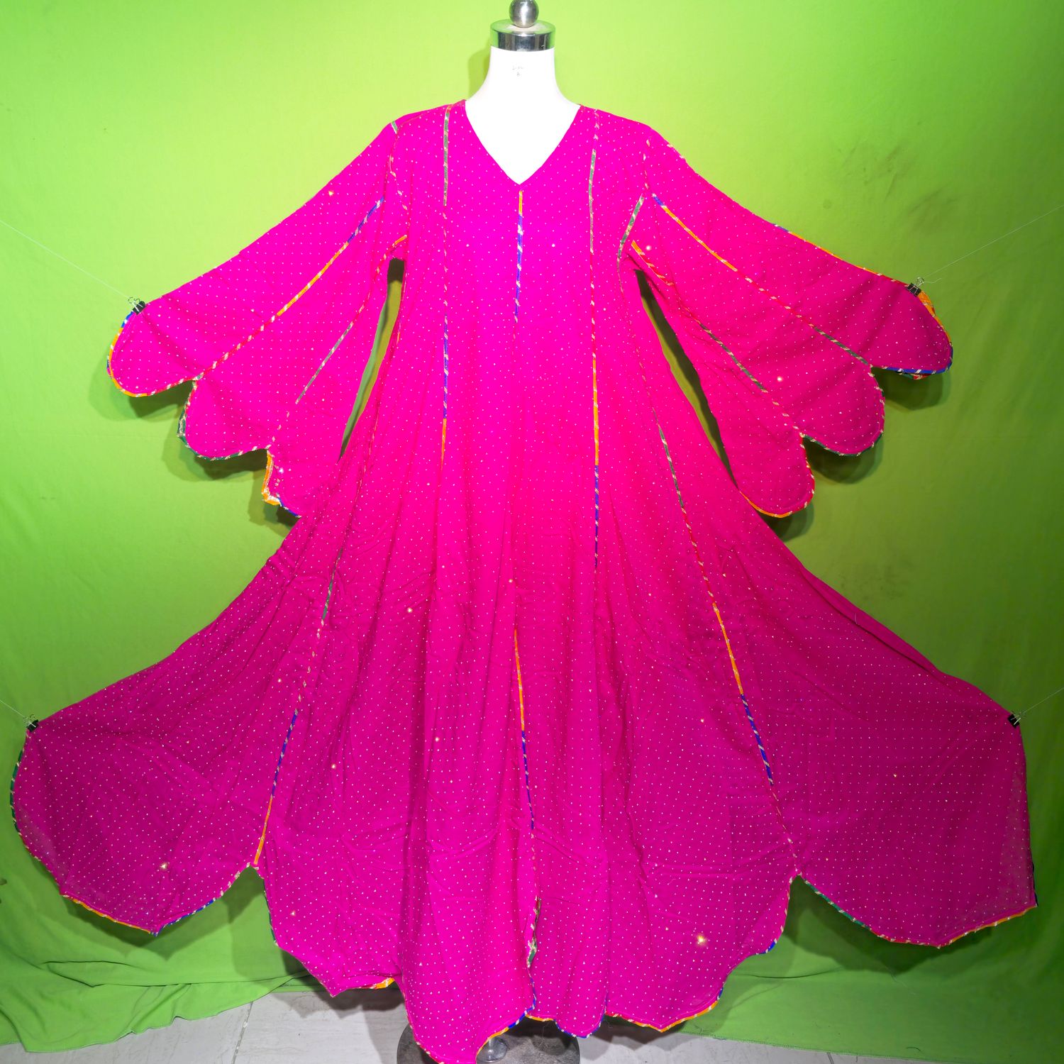 L-XL Crystal Meher Dress 100% Cotton 57&quot; Inches Long Jalabiya