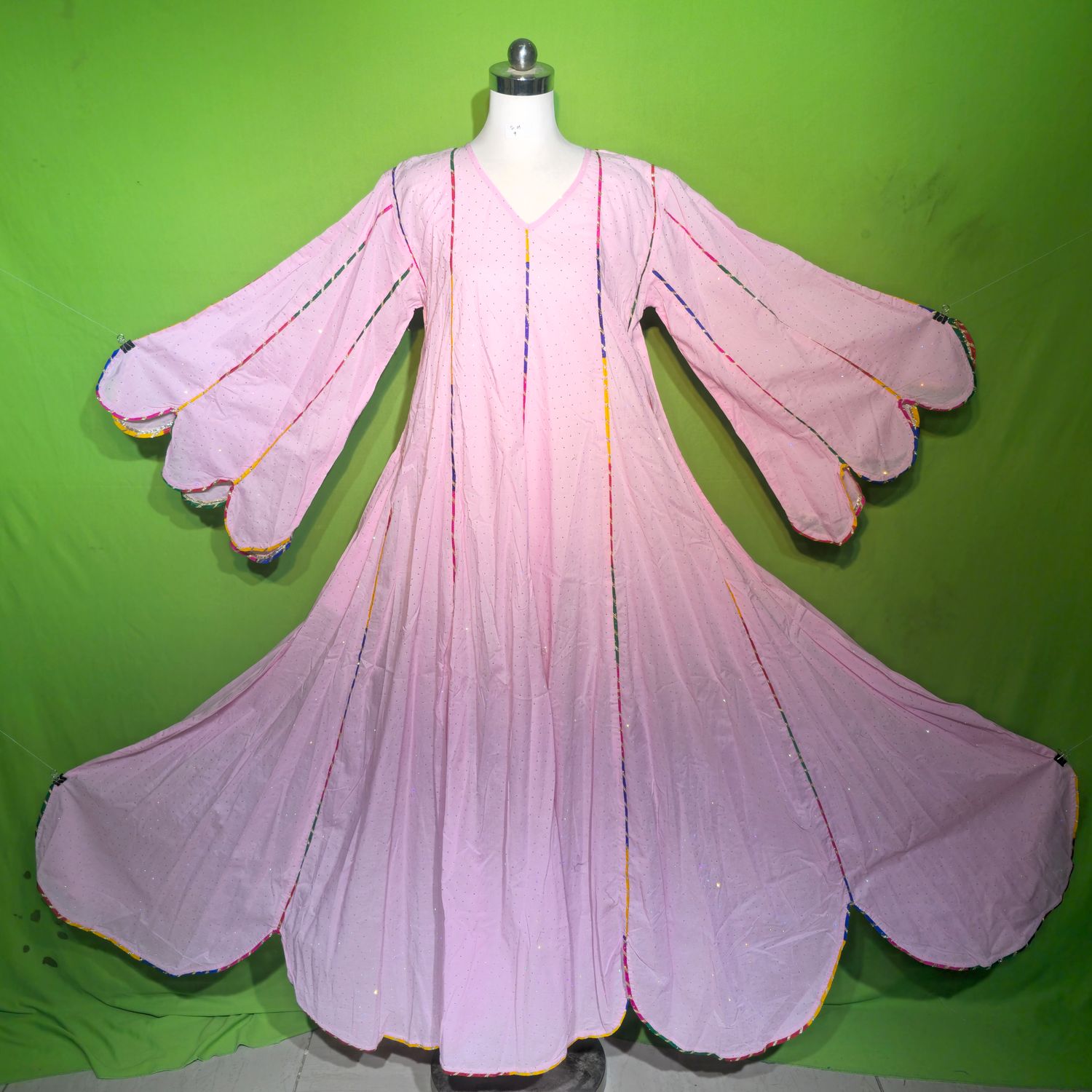S-M Crystal Meher Dress 100% Cotton 57&quot; Inches Long Jalabiya