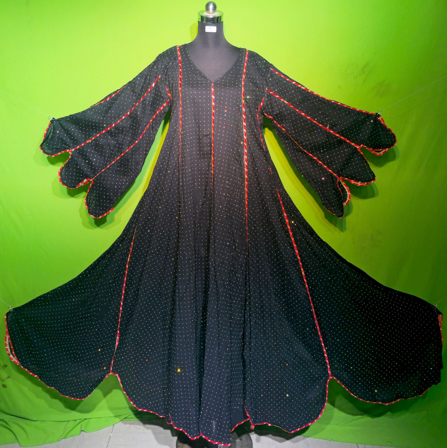 L-XL Crystal Meher Dress 100% Cotton 57&quot; Inches Long Jalabiya