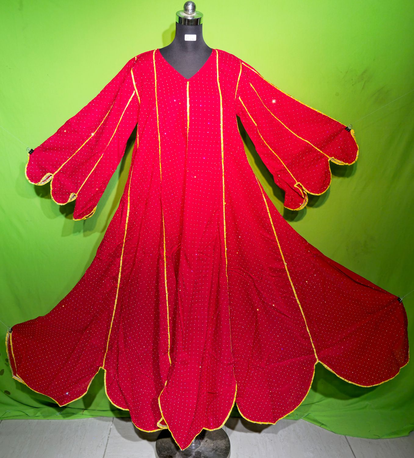 L-XL Crystal Meher Dress 100% Cotton 57&quot; Inches Long Jalabiya