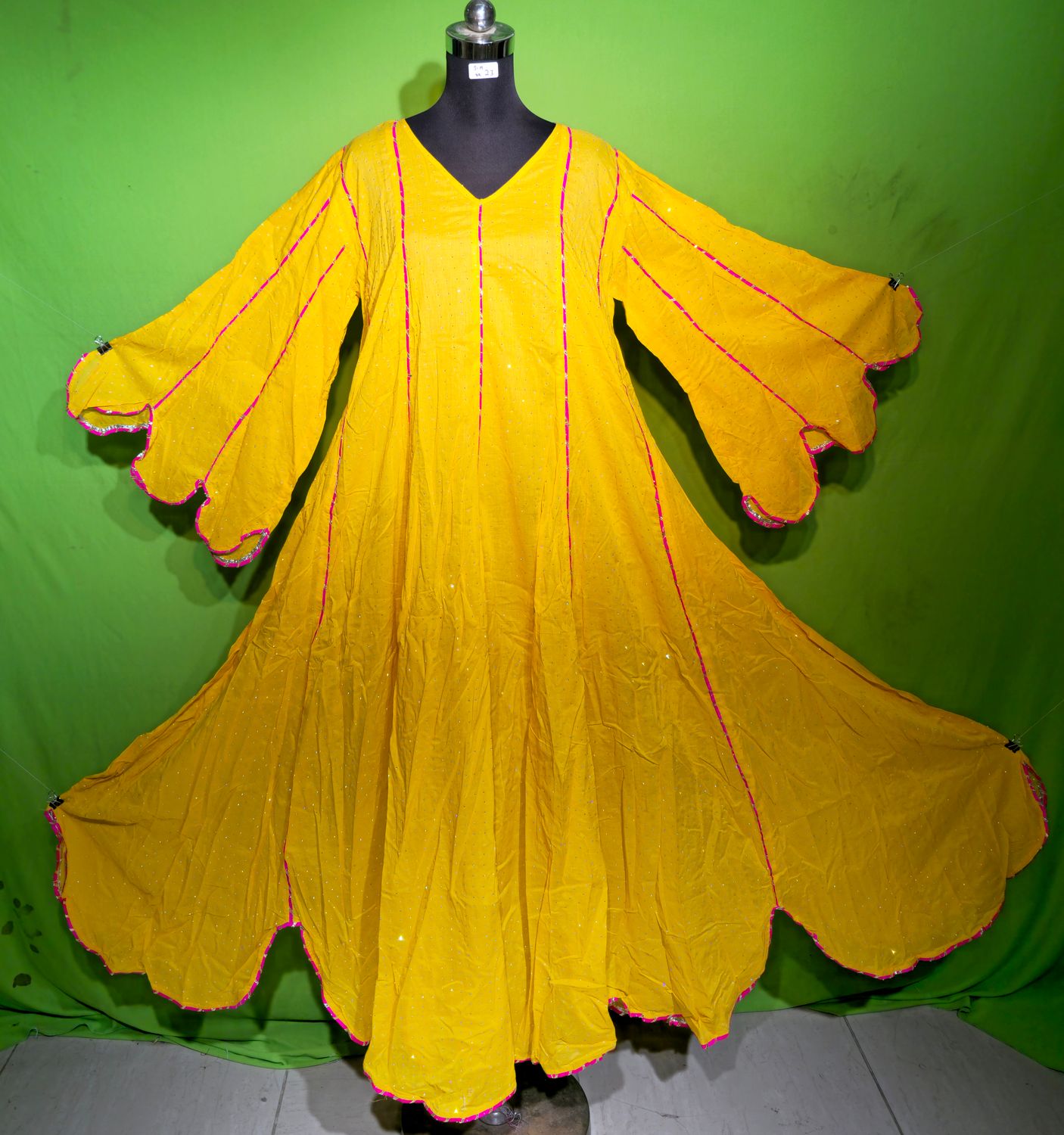 L-XL Crystal Meher Dress 100% Cotton 57&quot; Inches Long Jalabiya
