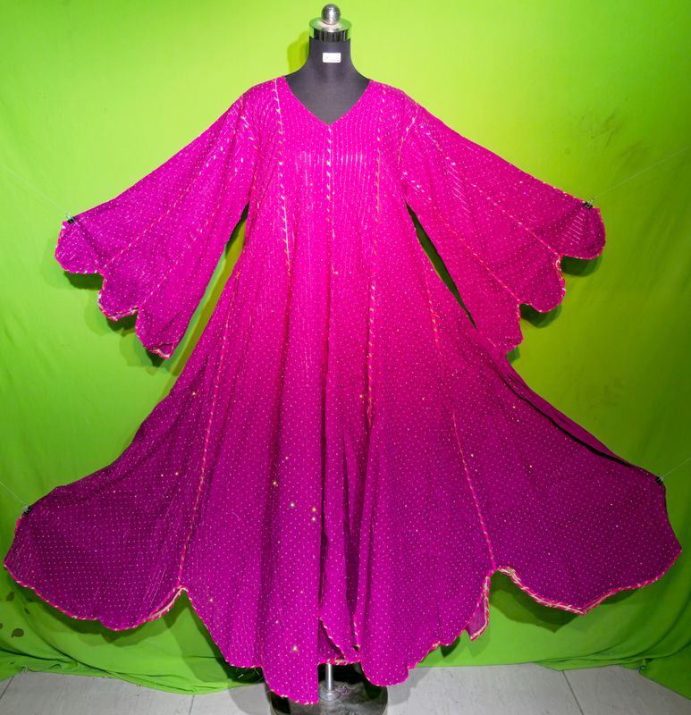 S-M Crystal Lurex Meher Dress 100% Cotton 57&quot; Inches Long Jalabiya