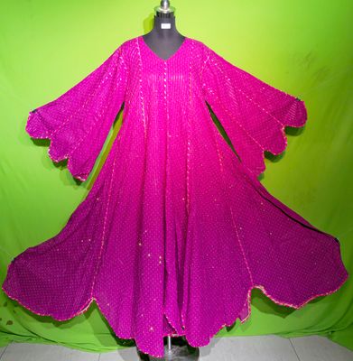 L-XL Crystal Lurex Meher Dress 100% Cotton 57&quot; Inches Long Jalabiya