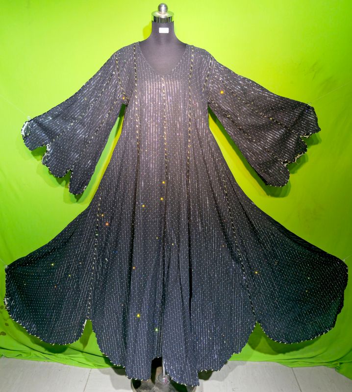 XS-S Crystal Lurex Meher Dress 100% Cotton 54&quot; Inches Long Jalabiya