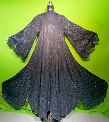 XS-S Crystal Lurex Meher Dress 100% Cotton 54&quot; Inches Long Jalabiya