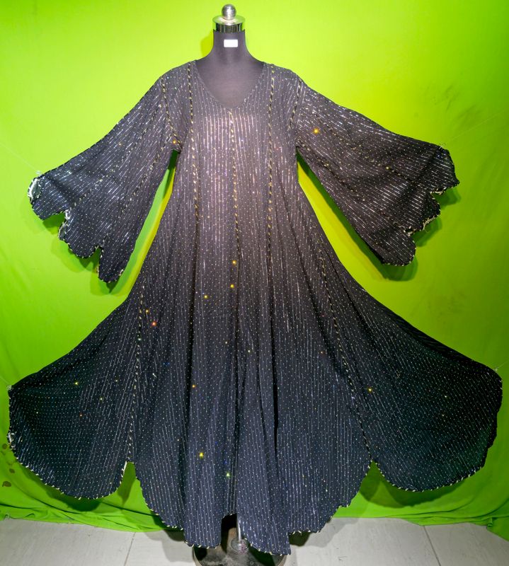 S-M Crystal Lurex Meher Dress 100% Cotton 57&quot; Inches Long Jalabiya