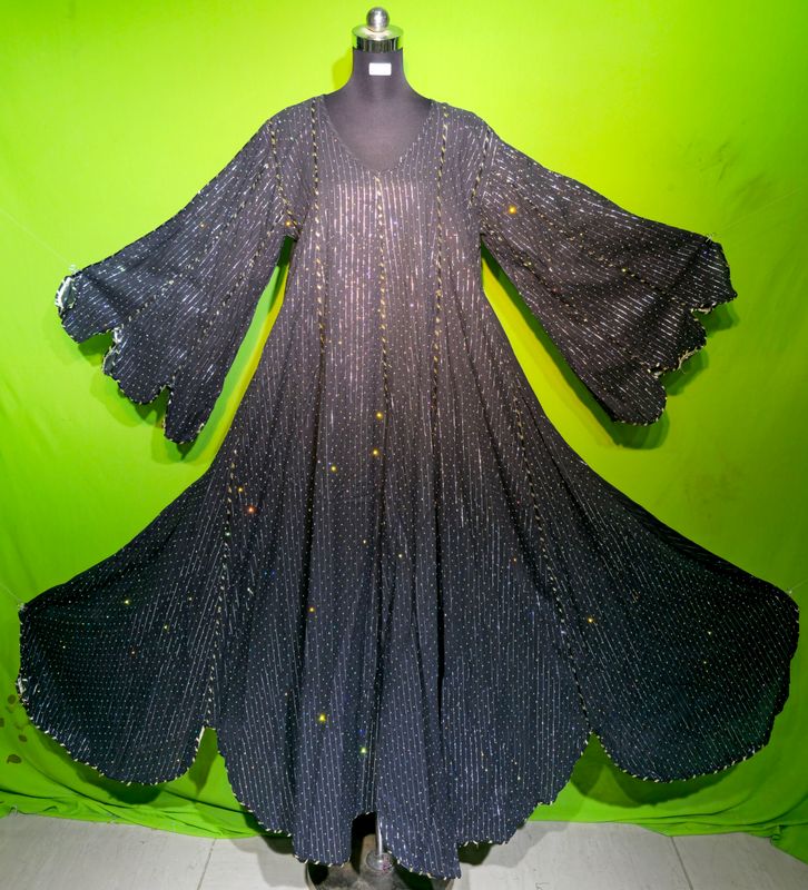 2XL-3XL Crystal Lurex Meher Dress 100% Cotton 57&quot; Inches Long Jalabiya