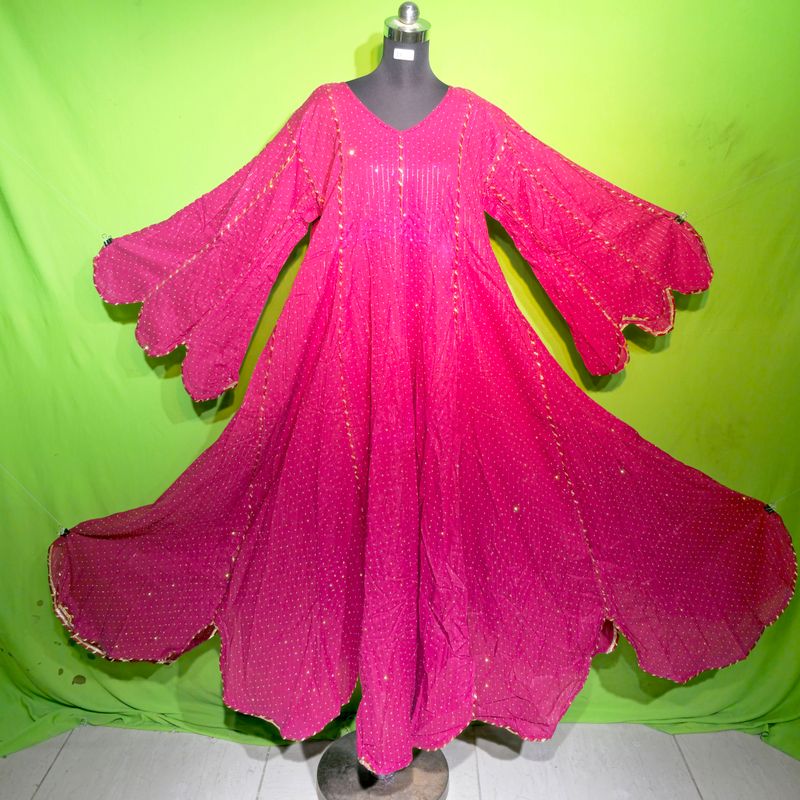 L-XL Crystal Lurex Meher Dress 100% Cotton 57&quot; Inches Long Jalabiya