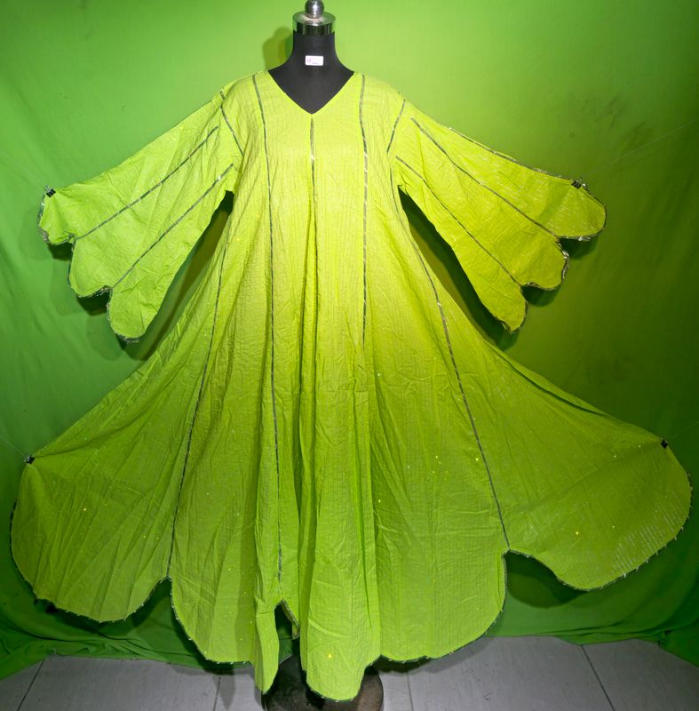 L-XL Crystal Lurex Meher Dress 100% Cotton 57&quot; Inches Long Jalabiya