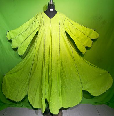 L-XL Crystal Lurex Meher Dress 100% Cotton 57&quot; Inches Long Jalabiya