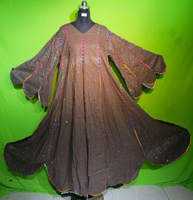 XS Crystal Lurex Meher Dress 100% Cotton 54&quot; Inches Long Jalabiya