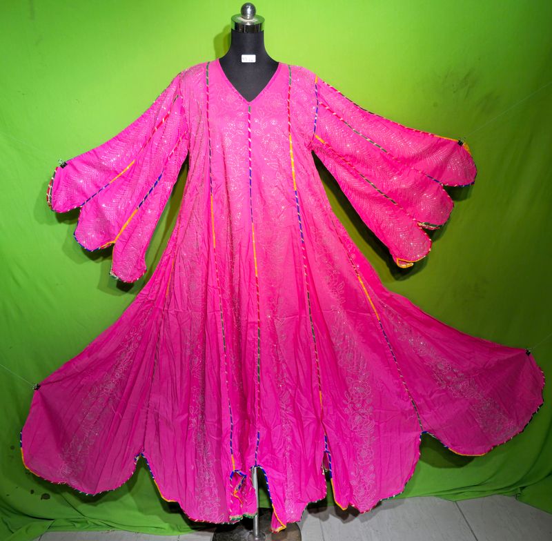 S-M Crystal Meher Dress 100% Cotton 57&quot; Inches Long Jalabiya