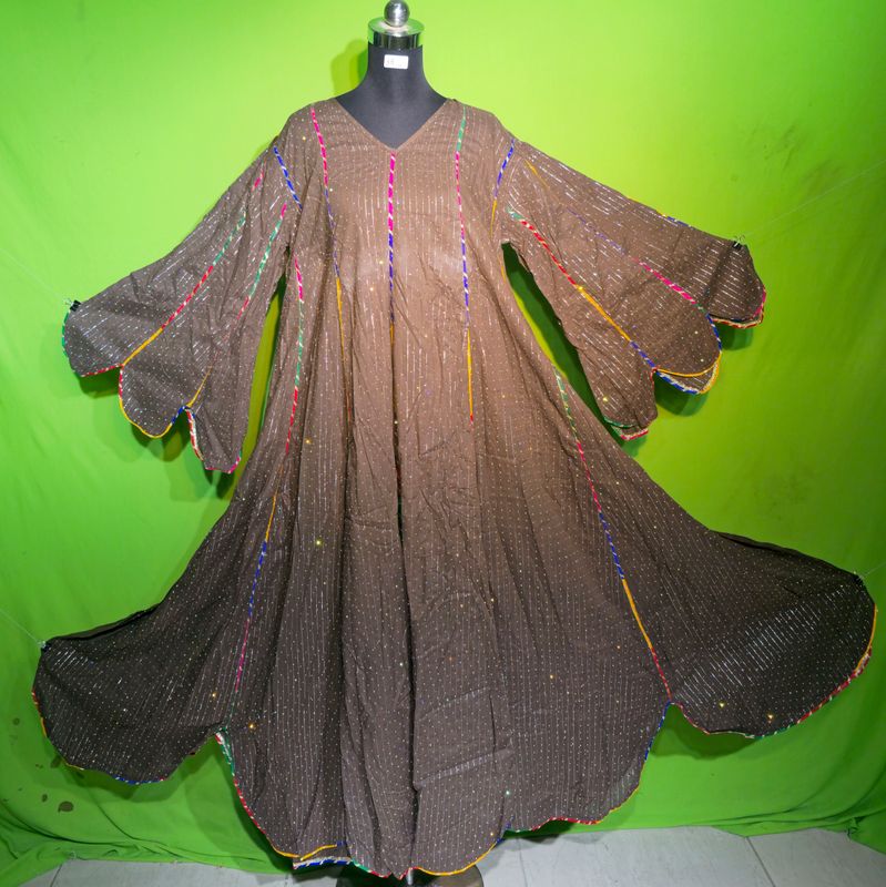 S-M Crystal Lurex Meher Dress 100% Cotton 57&quot; Inches Long Jalabiya