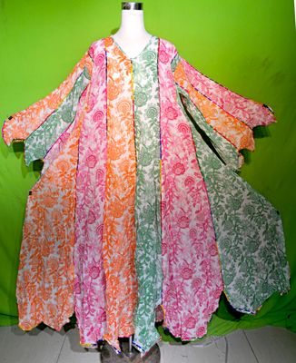 S-M Multi Meher Dress 100% Cotton 57&quot; Inches Long Jalabiya