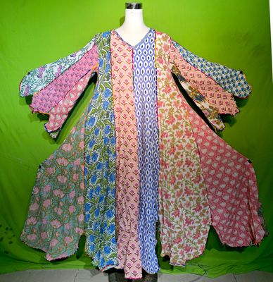 XS Multi Meher Dress 100% Cotton 54&quot; Inches Long Jalabiya