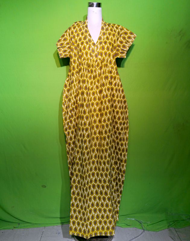 2XL-3XL Crystal Amani Dress 100% Cotton 57&quot; Inches Long Jalabiya