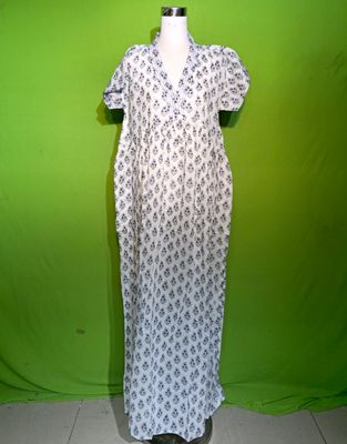 L-XL Crystal Amani Dress 100% Cotton 57&quot; Inches Long Jalabiya