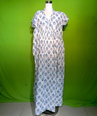 L-XL Crystal Amani Dress 100% Cotton 57&quot; Inches Long Jalabiya