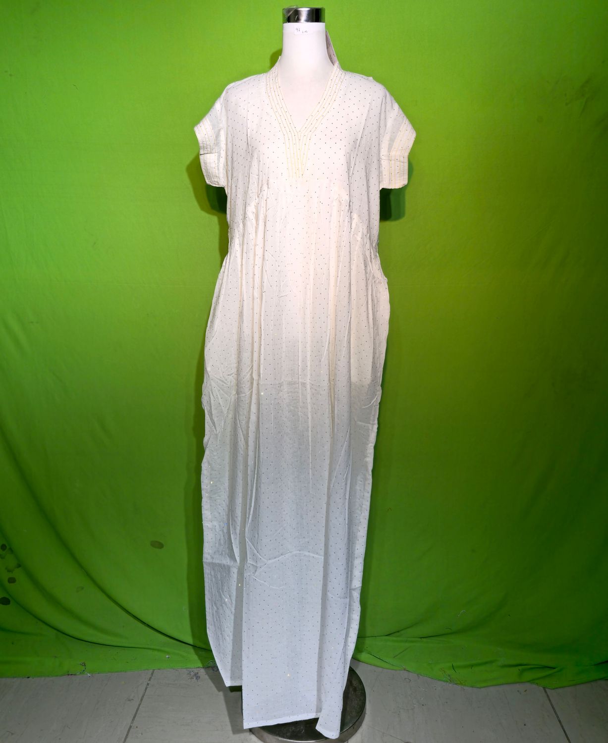 L-XL Crystal Amani Dress 100% Cotton 57&quot; Inches Long Jalabiya