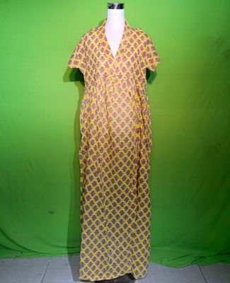 L-XL Crystal Amani Dress 100% Cotton 57&quot; Inches Long Jalabiya